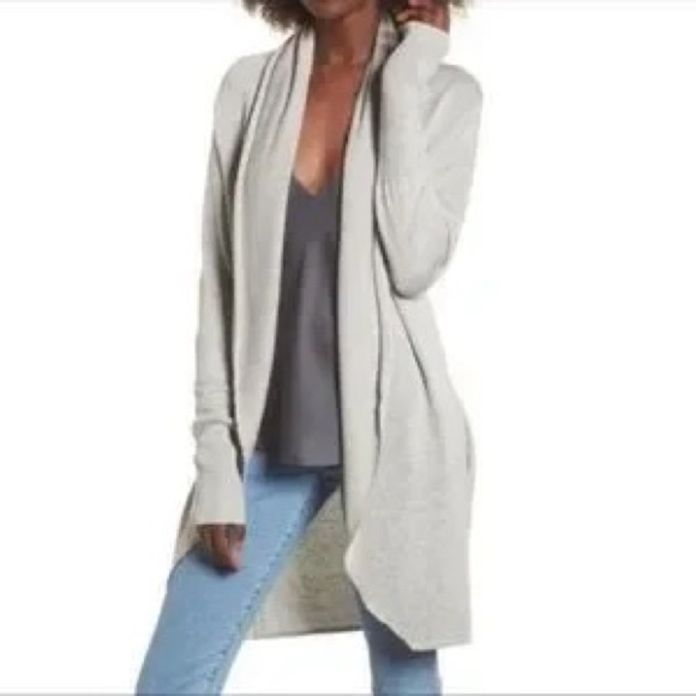 Leith | “Easy Circle” Wool Blend, Lightweight Longer Cardigan